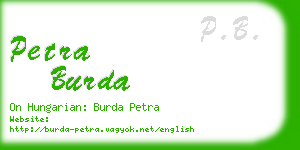 petra burda business card
